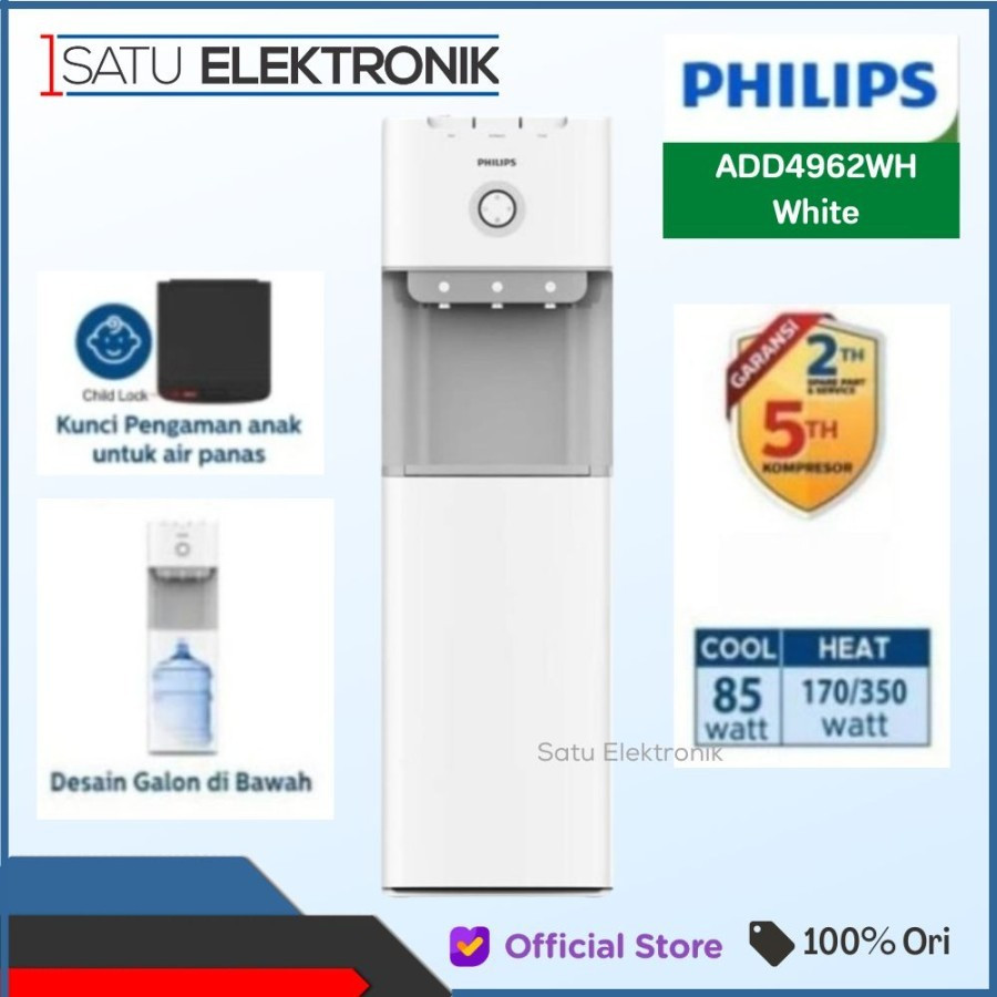 PHILIPS ADD4962/70 Dispenser Galon Bawah - ADD4962WH